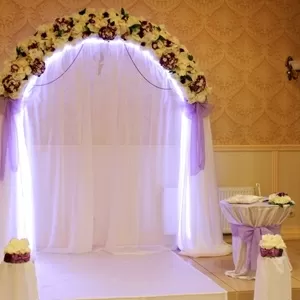 Фиолетовая свадебная арка 
