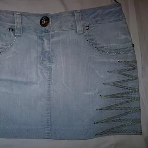 Юбка джинсовая голубая,  размер 42-44
