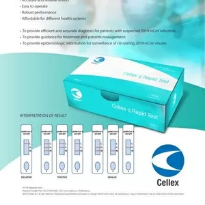 Швидкі експрес тести для діагностики коронавірусу Covid -19 Cellex Inc
