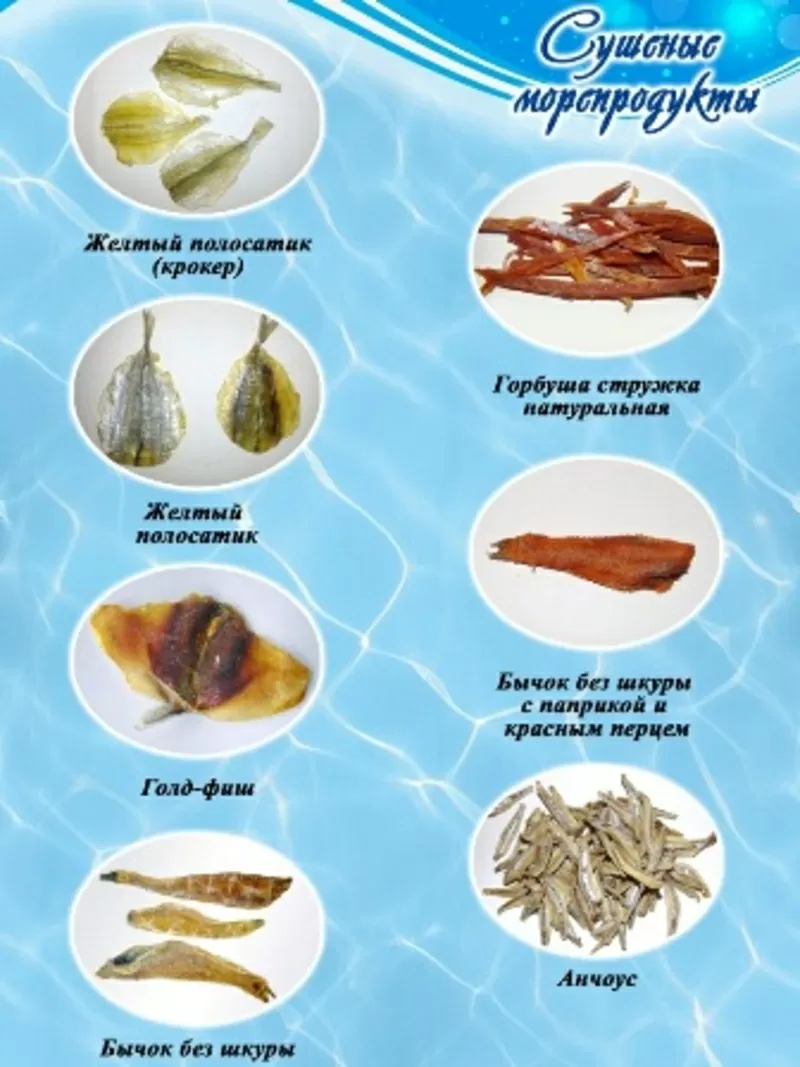 Рыба вяленая,  морепродукты,  орехи,  снеки. 4