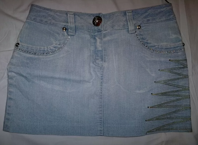 Юбка джинсовая голубая,  размер 42-44